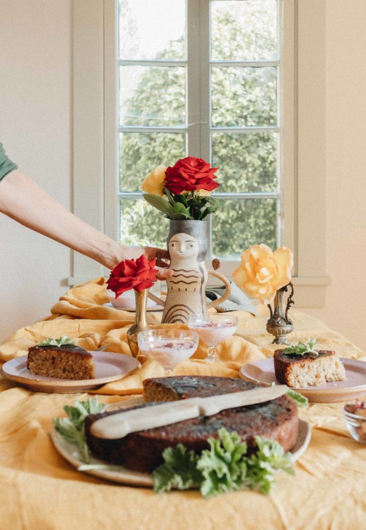 Linen mustard tablecloth by IN BED