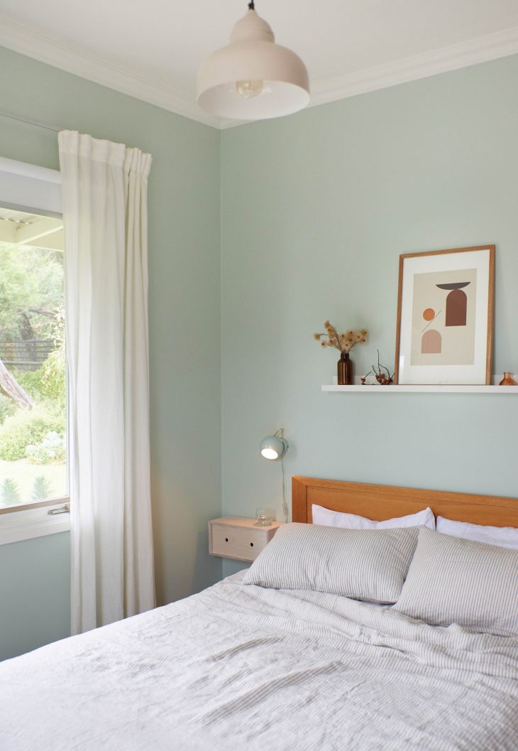 Linen duvet cover and linen pillow slips in grey & white stripe, linen fitted sheet in stone by IN BED